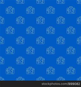Travel suitcase pattern vector seamless blue repeat for any use. Travel suitcase pattern vector seamless blue
