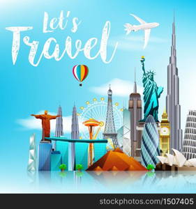 Travel the world background. vector