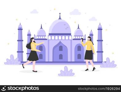 Travel to India Background Vector Illustration. Time to Visit the Icon Landmarks of these World Famous Tourist Attractions of the Country