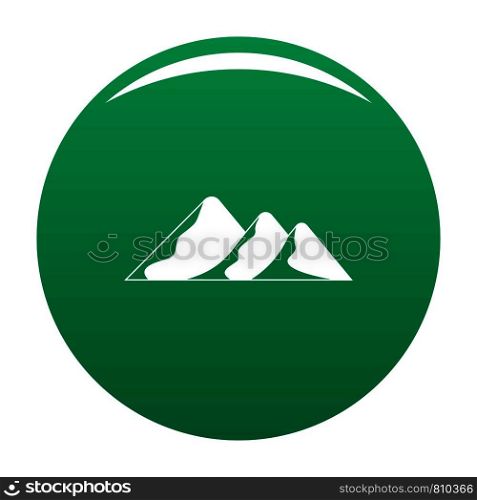 Travel to mountain icon. Simple illustration of travel to mountain vector icon for any design green. Travel to mountain icon vector green