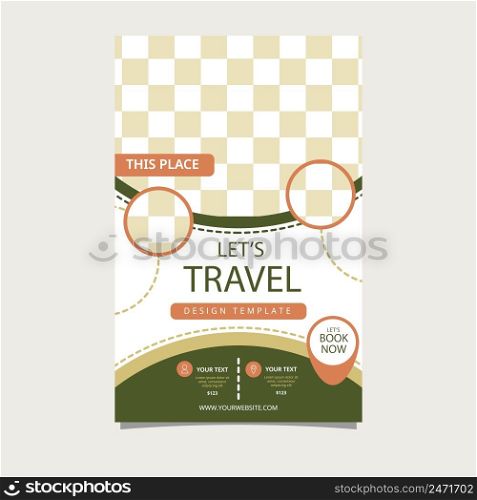 Travel Tour Holiday Vacation Circle Flyer Brochure Poster Blank Space Design Template