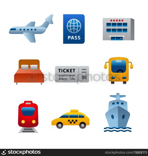 Travel transport icons