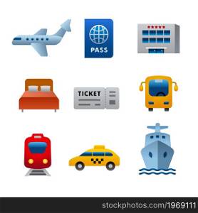 Travel transport icons