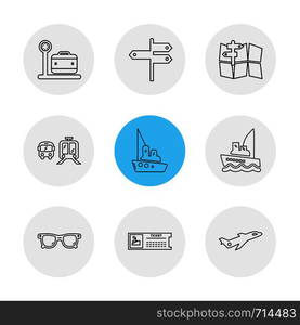 travel , transportation , car , bus , van , food , travelling, world , globe , map , navigation , compass , ship , boat , icon, vector, design, flat, collection, style, creative, icons