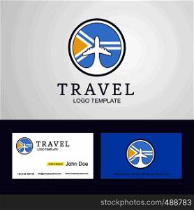 Travel Tuva Creative Circle flag Logo and Business card design