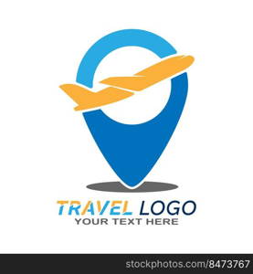 travel. Vector logo, emblem or sticker of a tourist or excursion company, for websites, applications and creative ideas. Flat style