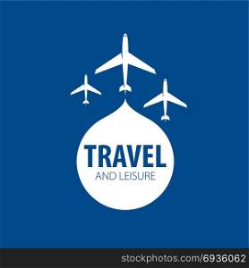 travel vector logo. Vector logo template plane flight. Illustration journey