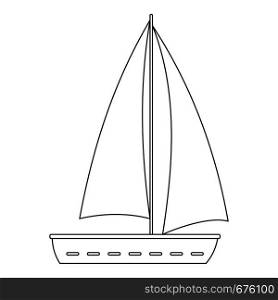 Travel yacht icon. Outline illustration of travel yacht vector icon for web. Travel yacht icon, outline style.