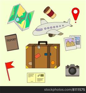 Traveler’s suitcase.Travel concept