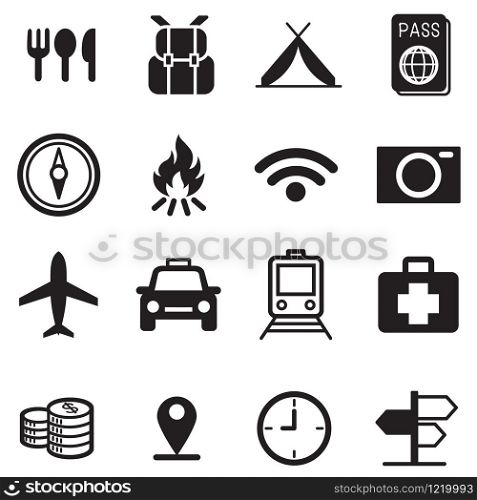 Traveling and transport icons