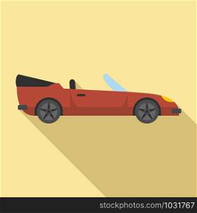 Traveling cabriolet icon. Flat illustration of traveling cabriolet vector icon for web design. Traveling cabriolet icon, flat style