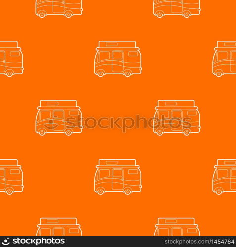Traveling camper van pattern vector orange for any web design best. Traveling camper van pattern vector orange