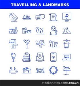 Travelling And Landmarks Line Icon for Web, Print and Mobile UX/UI Kit. Such as: File, Location, Map, Transport, Chat, Chatting, Text, Transport, Pictogram Pack. - Vector