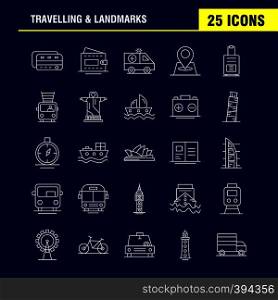 Travelling And Landmarks Line Icon for Web, Print and Mobile UX/UI Kit. Such as: Card, Credit, Credit Card, Money, Wallet, Money, Cash, Pictogram Pack. - Vector