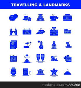 Travelling And Landmarks Solid Glyph Icon for Web, Print and Mobile UX/UI Kit. Such as: Drink, Hotel, Glass, Health, Tea, Cake, Coffee, Hot, Pictogram Pack. - Vector