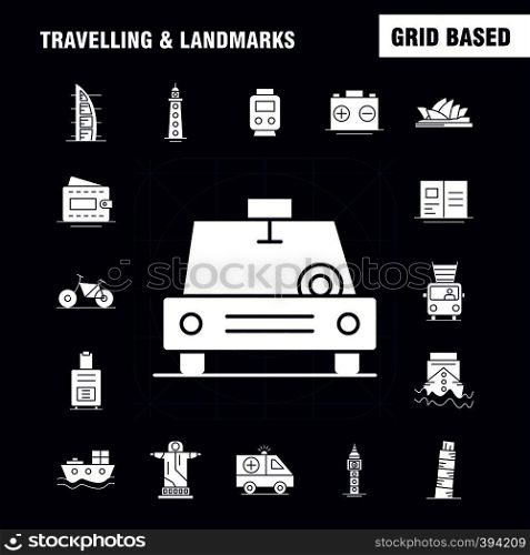 Travelling And Landmarks Solid Glyph Icon for Web, Print and Mobile UX/UI Kit. Such as: Card, Credit, Credit Card, Money, Wallet, Money, Cash, Pictogram Pack. - Vector