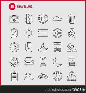 Travelling Line Icon for Web, Print and Mobile UX/UI Kit. Such as: Toolbox, Box, Configuration, Setting, Settings, Gear, Maintain, Setting, Pictogram Pack. - Vector