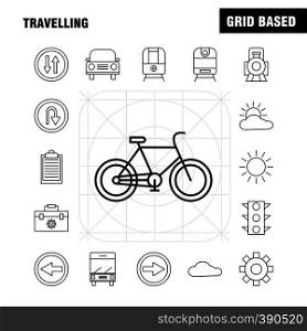 Travelling Line Icon for Web, Print and Mobile UX/UI Kit. Such as: Toolbox, Box, Configuration, Setting, Settings, Gear, Maintain, Setting, Pictogram Pack. - Vector