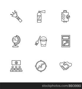 travelling, summer , vications , bag , torch , beer , drinks , bell , transportation , icon, vector, design, flat, collection, style, creative, icons,