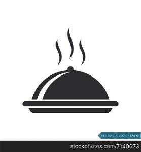Tray Dish Food Service Icon Vector Template Illustration Design