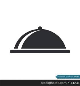 Tray Dish Food Service Icon Vector Template Illustration Design