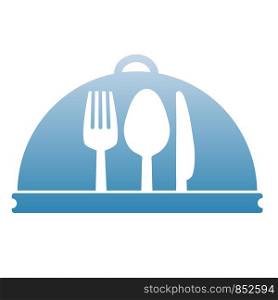 tray, fork, spoon,knife in menu design, stock vector illustration