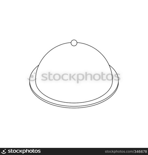 Tray icon in isometric 3d style isolated on white background. Food cover icon. Tray icon, isometric 3d style