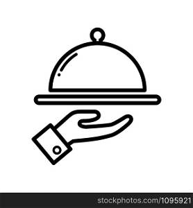 tray on hand icon vector design template
