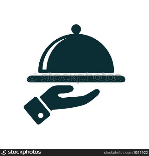 tray on hand icon vector design template