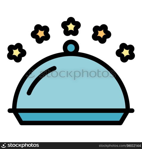 Tray restaurant icon outline vector. Work meal. Dinner lunch color flat. Tray restaurant icon vector flat