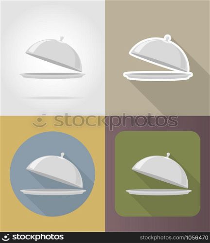 tray with lid objects and equipment for the food vector illustration isolated on background