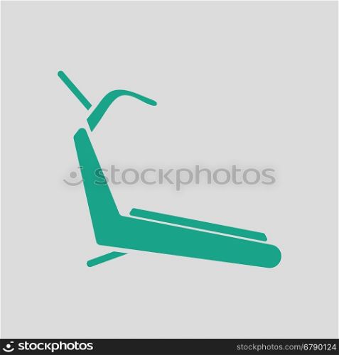 Treadmill icon. Gray background with green. Vector illustration.