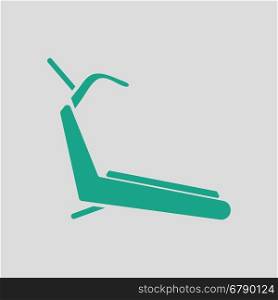 Treadmill icon. Gray background with green. Vector illustration.