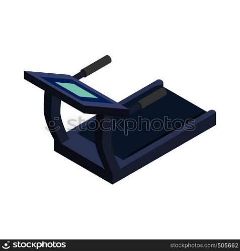 Treadmill icon in isometric 3d style on a white background. Treadmill icon, isometric 3d style