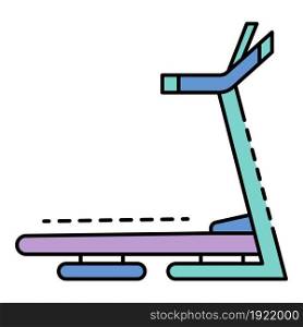 Treadmill icon. Outline treadmill vector icon color flat isolated on white. Treadmill icon color outline vector