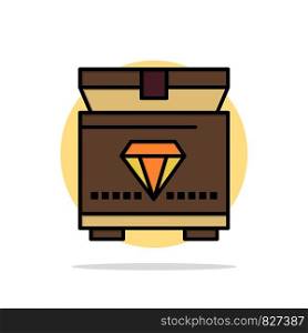 Treasure, Chest, Gaming Abstract Circle Background Flat color Icon