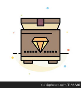 Treasure, Chest, Gaming Abstract Flat Color Icon Template