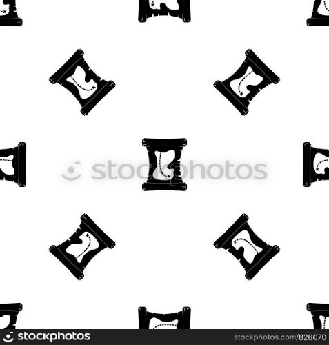 Treasure map pattern repeat seamless in black color for any design. Vector geometric illustration. Treasure map pattern seamless black