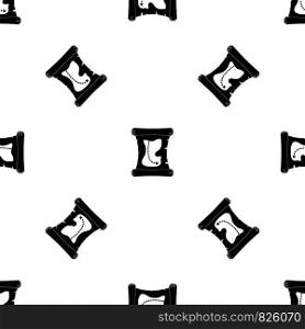 Treasure map pattern repeat seamless in black color for any design. Vector geometric illustration. Treasure map pattern seamless black