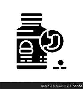 treatment digestion system glyph icon vector. treatment digestion system sign. isolated contour symbol black illustration. treatment digestion system glyph icon vector illustration
