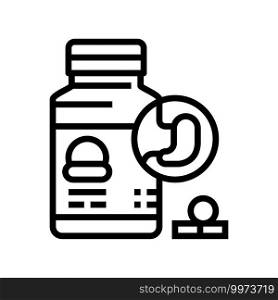 treatment digestion system line icon vector. treatment digestion system sign. isolated contour symbol black illustration. treatment digestion system line icon vector illustration