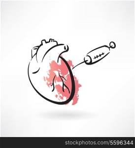 treatment of heart grunge icon