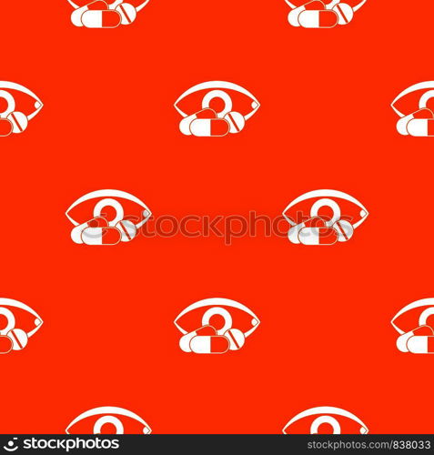 Treatment of the eye pattern repeat seamless in orange color for any design. Vector geometric illustration. Treatment of the eye pattern seamless