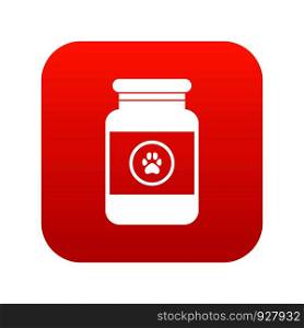 Treatment solution for animals icon digital red for any design isolated on white vector illustration. Treatment solution for animals icon digital red