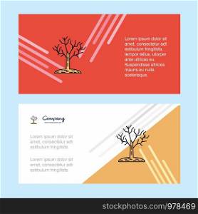 Tree abstract corporate business banner template, horizontal advertising business banner.