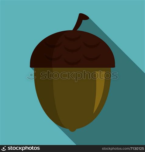 Tree acorn icon. Flat illustration of tree acorn vector icon for web design. Tree acorn icon, flat style