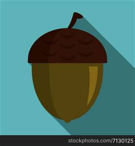 Tree acorn icon. Flat illustration of tree acorn vector icon for web design. Tree acorn icon, flat style