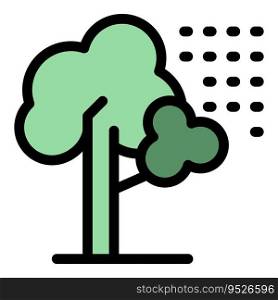 Tree air filter icon outline vector. Clean dust. Purify plant color flat. Tree air filter icon vector flat
