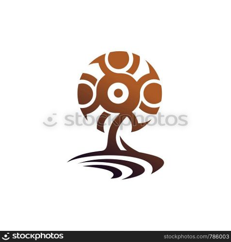 tree and abstract logo template