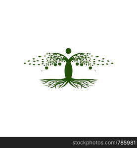 tree and root logo template